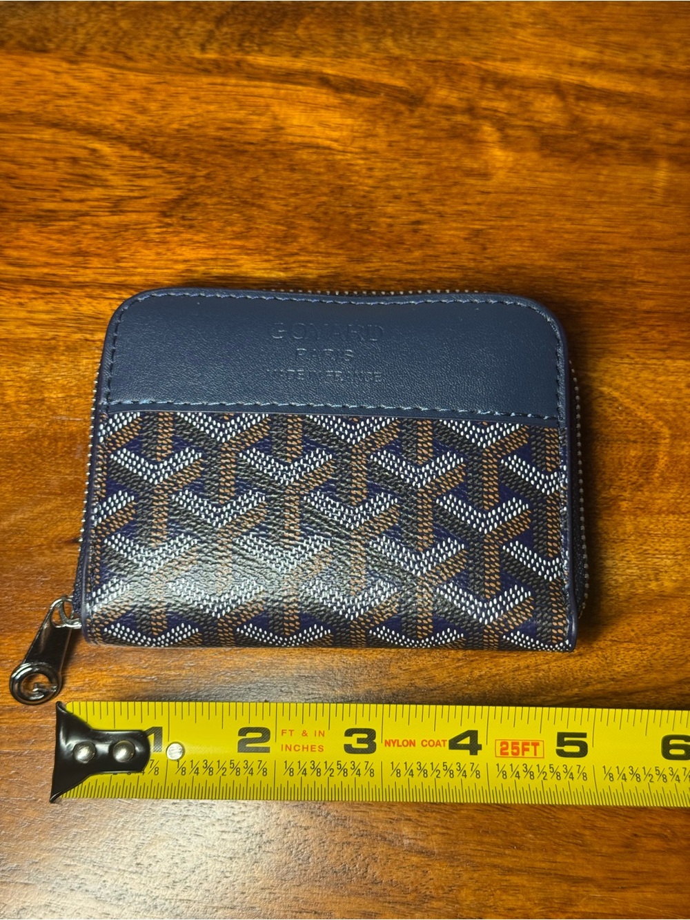 Navy and Brown Wallet. No Brand.